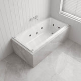 Broadway Alpha B Spa Bath With Non-slip Base & Tiling Bead 1490/1700/1800x750x470mm Rectangula Drop-in Tub Shower Screen Friendly