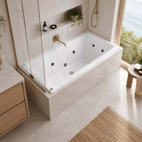 Broadway Alpha B Spa Bath With Non-slip Base & Tiling Bead Drop-in Tub Shower Screen Friendly 1490/1700/1800x750x470mm - Gloss White