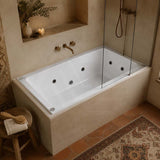 Broadway Alpha B Spa Bath With Non-slip Base & Tiling Bead Drop-in Tub Shower Screen Friendly 1490/1700/1800x750x470mm - Gloss White
