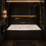 Broadway Alpha B Spa Bath With Non-slip Base & Tiling Bead Drop-in Tub Shower Screen Friendly 1490/1700/1800x750x470mm - Gloss White