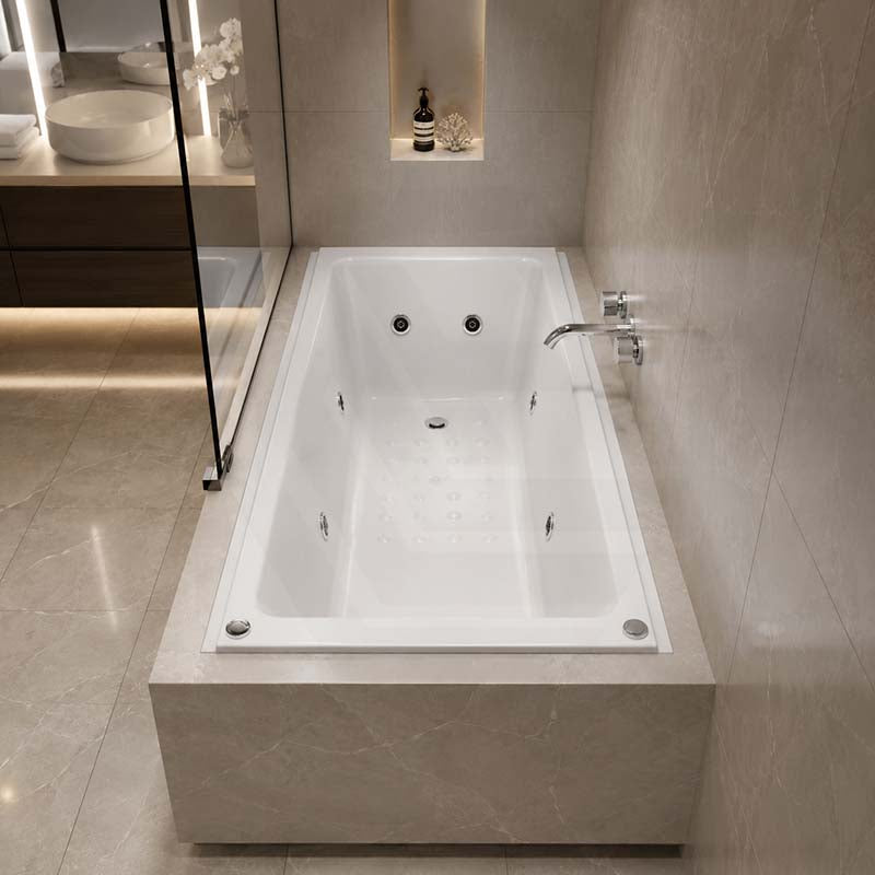 Broadway Alpha B Spa Bath With Non-slip Base & Tiling Bead Drop-in Tub Shower Screen Friendly 1490/1700/1800x750x470mm - Gloss White