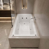 Broadway Alpha B Spa Bath With Non-slip Base & Tiling Bead Drop-in Tub Shower Screen Friendly 1490/1700/1800x750x470mm - Gloss White