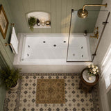 Broadway Alpha B Spa Bath With Non-slip Base & Tiling Bead Drop-in Tub Shower Screen Friendly 1490/1700/1800x750x470mm - Gloss White