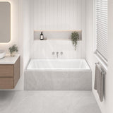 Broadway Alpha Bath Rectangle Acrylic Drop In Bathtub With Non-slip Base & Tiling Bead Available 1490/1700/1800mm Gloss White