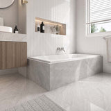 Broadway Alpha Bath Rectangle Acrylic Drop In Bathtub With Non-slip Base & Tiling Bead Available 1490/1700/1800mm Gloss White