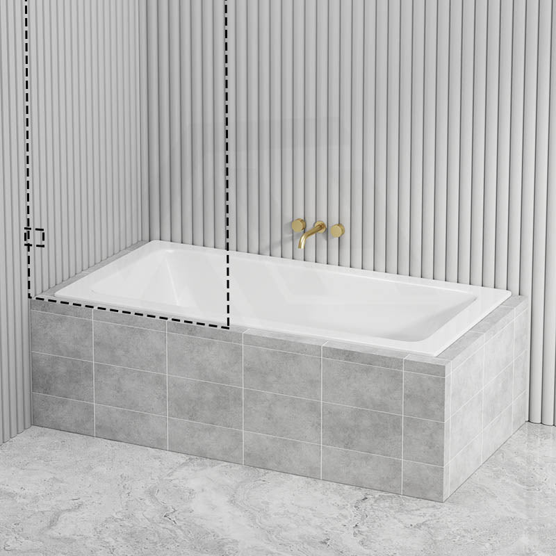 Broadway Alpha Bath 1490/1700/1795mm Rectangle Acrylic Drop In Bathtub Gloss White With Non-slip Base & Tiling Bead Available