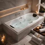 Broadway Andorra Acrylic Rectangular Drop-in Spa Bathtub 1790x1100x530mm - Gloss White