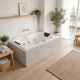 Broadway Andorra Acrylic Rectangular Drop-in Spa Bathtub 1790x1100x530mm - Gloss White