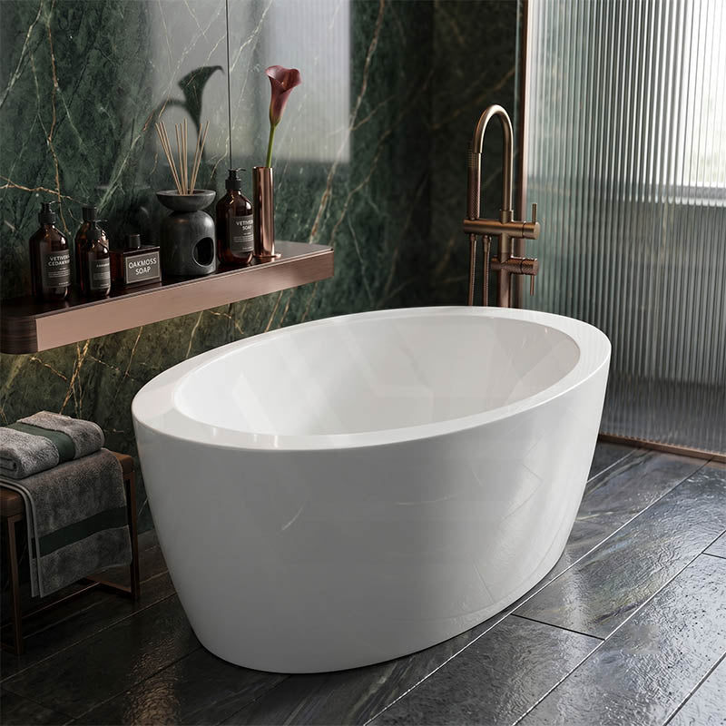 Broadway Aplauso Oval Acrylic Freestanding Bathtub 1800/1930mm - Gloss White
