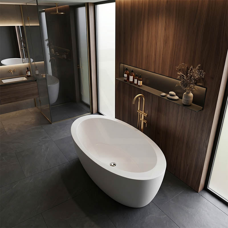 Broadway Aplauso Oval Acrylic Freestanding Bathtub 1800/1930mm - Gloss White