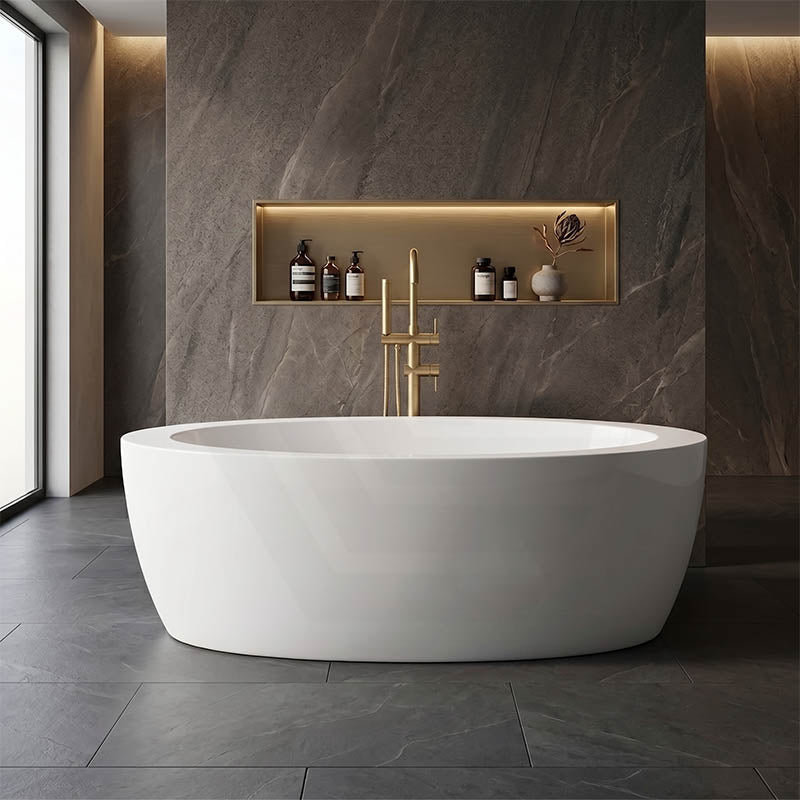 Broadway Aplauso Oval Acrylic Freestanding Bathtub 1800/1930mm - Gloss White
