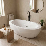 Broadway Aplauso Oval Acrylic Freestanding Spa Bathtub 1930x1100x660mm - Gloss White