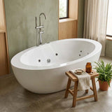 Broadway Aplauso Oval Acrylic Freestanding Spa Bathtub 1930x1100x660mm - Gloss White