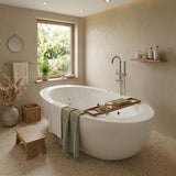 Broadway Aplauso Oval Acrylic Freestanding Spa Bathtub 1930x1100x660mm - Gloss White