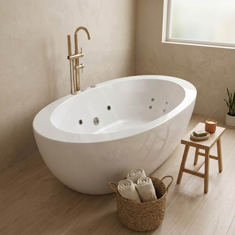 Broadway Aplauso Oval Acrylic Freestanding Spa Bathtub 1930x1100x660mm - Gloss White