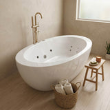Broadway Aplauso Oval Acrylic Freestanding Spa Bathtub 1930x1100x660mm - Gloss White