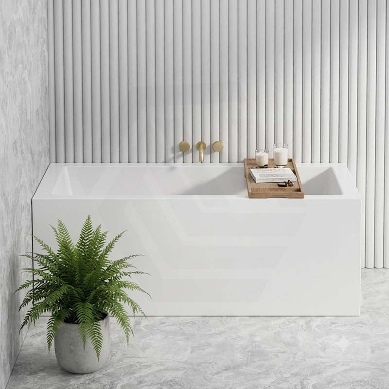 Broadway Ataud Rectangle Acrylic Freestanding Bathtub NO Overflow 1500/1700x800x600mm - Gloss White