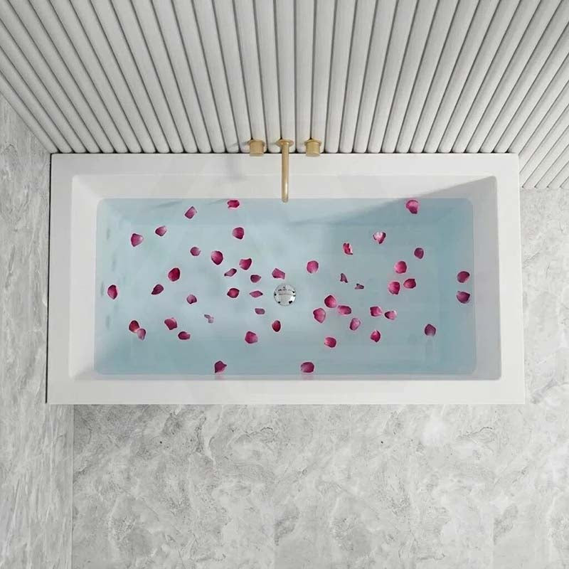 Broadway Ataud Rectangle Acrylic Freestanding Bathtub NO Overflow 1500/1700x800x600mm - Gloss White