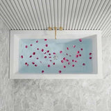Broadway Ataud Rectangle Acrylic Freestanding Bathtub NO Overflow 1500/1700x800x600mm - Gloss White