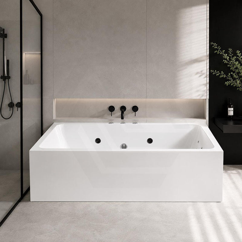 Broadway Ataud Rectangle Acrylic Freestanding Spa Bathtub 1500/1700x800x600mm - Gloss White