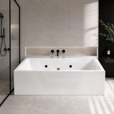 Broadway Ataud Rectangle Acrylic Freestanding Spa Bathtub 1500/1700x800x600mm - Gloss White