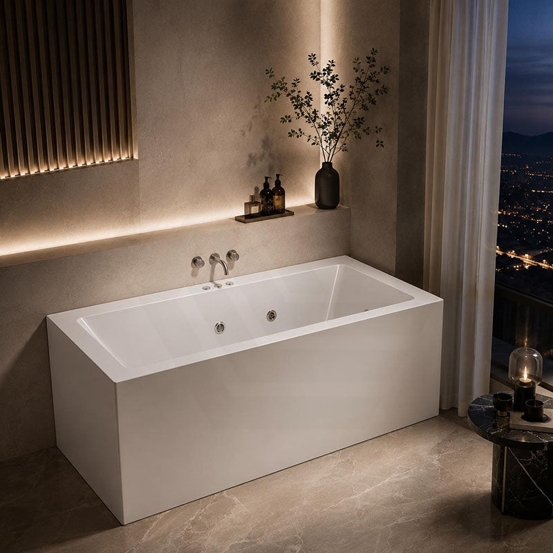 Broadway Ataud Rectangle Acrylic Freestanding Spa Bathtub 1500/1700x800x600mm - Gloss White
