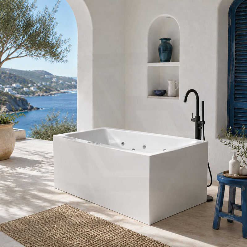 Broadway Ataud Rectangle Acrylic Freestanding Spa Bathtub 1500/1700x800x600mm - Gloss White