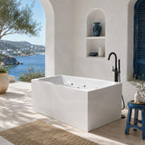 Broadway Ataud Rectangle Acrylic Freestanding Spa Bathtub 1500/1700x800x600mm - Gloss White