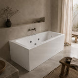 Broadway Ataud Rectangle Acrylic Freestanding Spa Bathtub 1500/1700x800x600mm - Gloss White