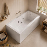 Broadway Ataud Rectangle Acrylic Freestanding Spa Bathtub 1500/1700x800x600mm - Gloss White