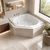 Broadway Barda Spa Bathtub Corner Drop-in Tub with Jets 1480x1480x550mm  - Gloss White