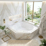 Broadway Barda Spa Bathtub Corner Drop-in Tub with Jets 1480x1480x550mm  - Gloss White