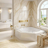 Broadway Barda Spa Bathtub Corner Drop-in Tub with Jets 1480x1480x550mm  - Gloss White