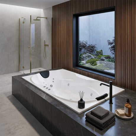 Broadway Bargelo Petite Spa Bath Rectangula Drop-in Tub  1760x890x510mm  - Gloss White