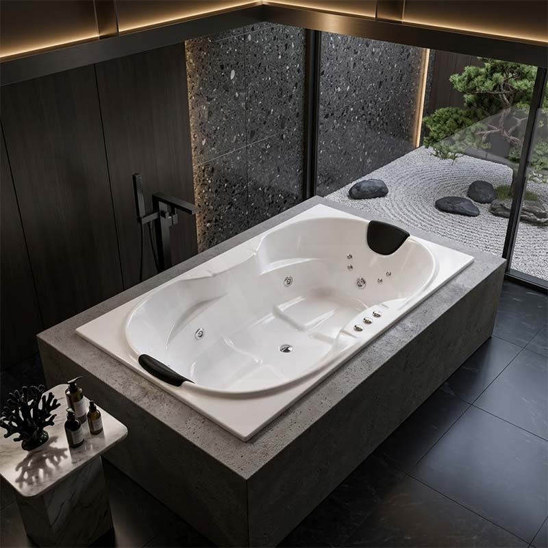 Broadway Bargelo Petite Spa Bath Rectangula Drop-in Tub  1760x890x510mm  - Gloss White