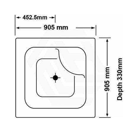 Broadway Bebe Bath 905x905x330mm Square Acrylic Drop In Bathtub Gloss White