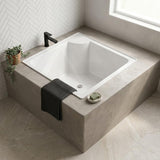 Broadway Bebe Bath Square Acrylic Drop In Bathtub 905x905x330mm - Gloss White
