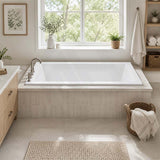 Broadway Catolina Bath Rectangle Acrylic Drop In Bathtub 1550/1680/1800mm - Gloss White