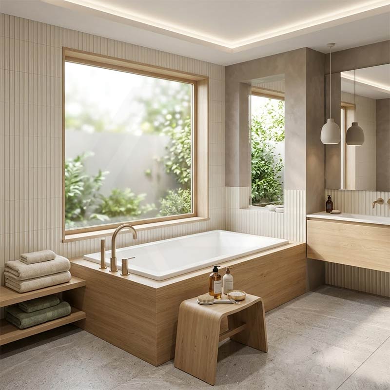 Broadway Catolina Bath Rectangle Acrylic Drop In Bathtub 1550/1680/1800mm - Gloss White