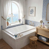 Broadway Catolina Bath Rectangle Acrylic Drop In Bathtub 1550/1680/1800mm - Gloss White
