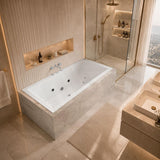 Broadway Catolina Spa Bath Rectangula Drop-in Tub 1550/1680/1800x840x480/500mm - Gloss White