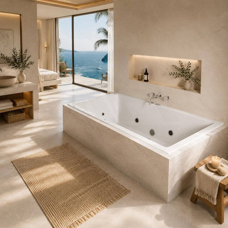 Broadway Catolina Spa Bath Rectangula Drop-in Tub 1550/1680/1800x840x480/500mm - Gloss White