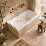 Broadway Catolina Spa Bath Rectangula Drop-in Tub 1550/1680/1800x840x480/500mm - Gloss White