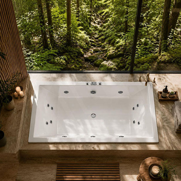 Broadway Catolina Spa Bath Rectangula Drop-in Tub 1550/1680/1800x840x480/500mm - Gloss White