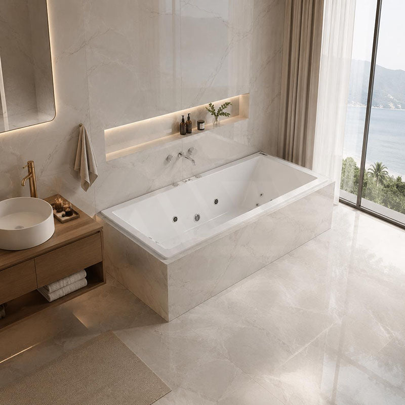 Broadway Catolina Spa Bath Rectangula Drop-in Tub 1550/1680/1800x840x480/500mm - Gloss White