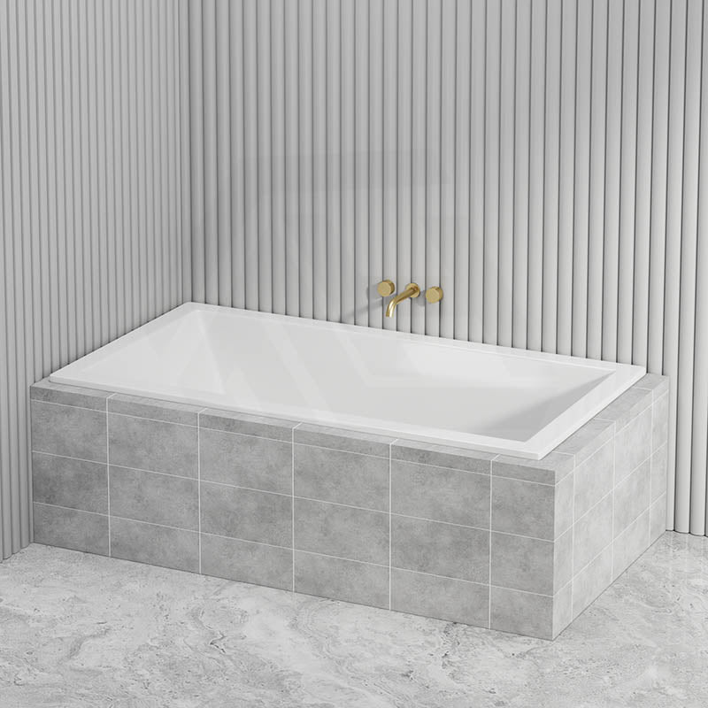 Broadway Catolina Bath 1550/1680/1800mm Rectangle Acrylic Drop In Bathtub Gloss White