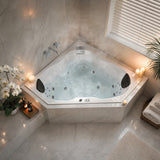 Broadway Cordoba Acrylic Corner Drop-in Spa Bathtub with Jets 1530x1530x600mm - Gloss White