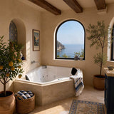 Broadway Cordoba Acrylic Corner Drop-in Spa Bathtub with Jets 1530x1530x600mm - Gloss White