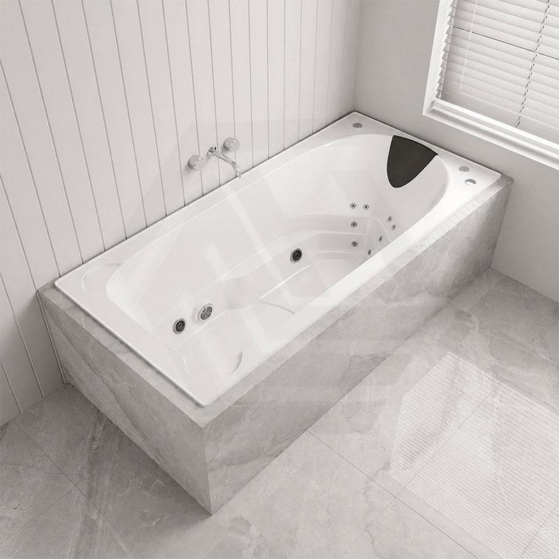 Broadway Elise Acrylic Rectangular Drop-in Spa Bath 1690/1800x850x515mm - Gloss White