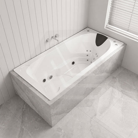Broadway Elise Acrylic Rectangular Drop-in Spa Bath 1690/1800x850x515mm - Gloss White